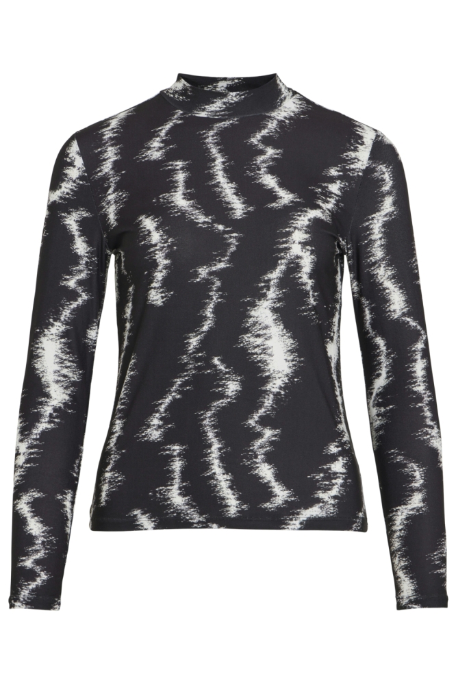 VILEOA L/S HIGH NECK TOP - NOOS 14066134 Black Beauty/KAIA